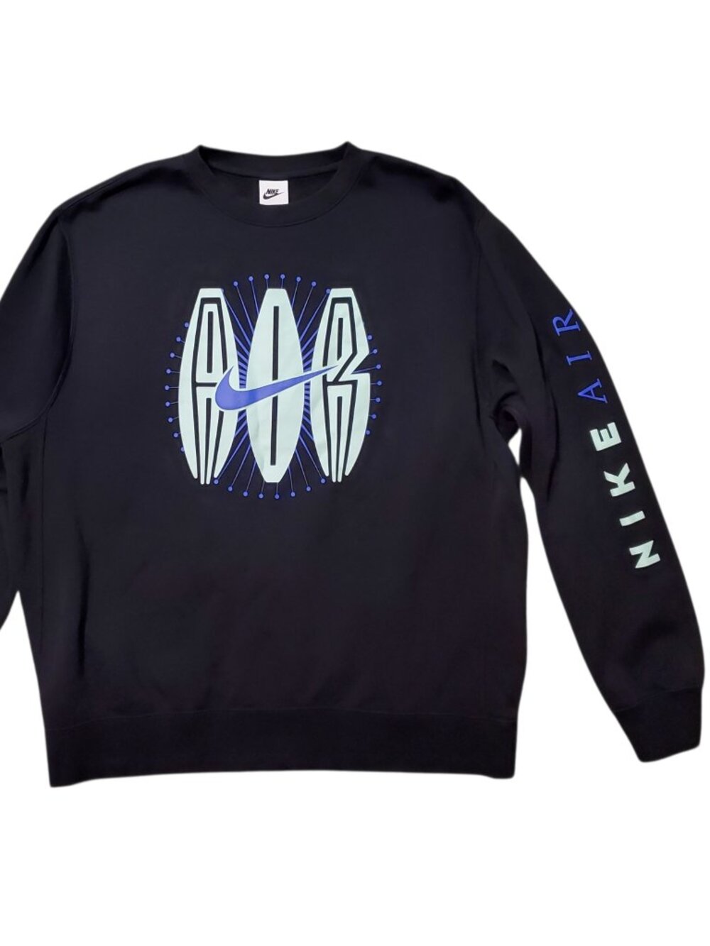Nike Sportswear Air Swoosh Crewneck Sweatshirt Black DN5157-010 - Large